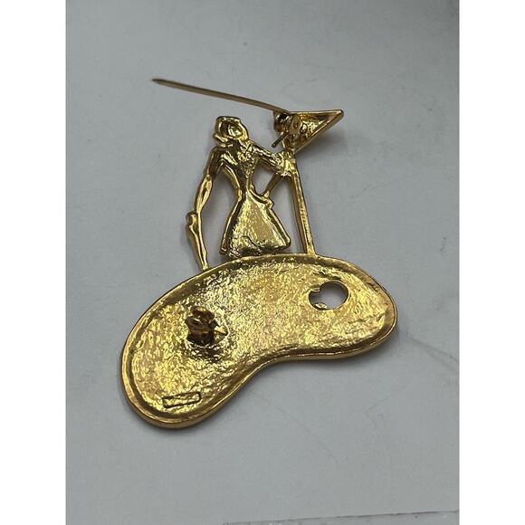 Lady Golfer Pin/Brooch Vintage, Gold Bezel, Shiny Gold Lady Golfer, CAJC Design - Picture 10 of 10